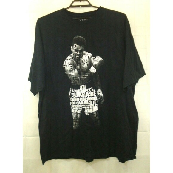 Official Muhammad Ali T shirt Black Cassius Clay Boxing Quotes Mens Size 5XL - Picture 1 of 4